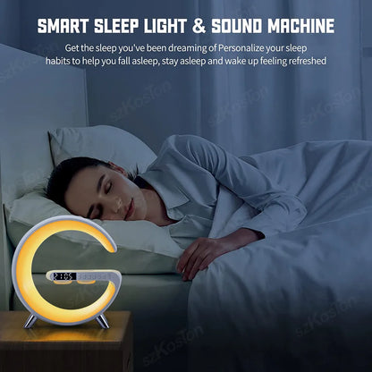 6-IN-1 Wireless Charger Alarm Clock With Speaker