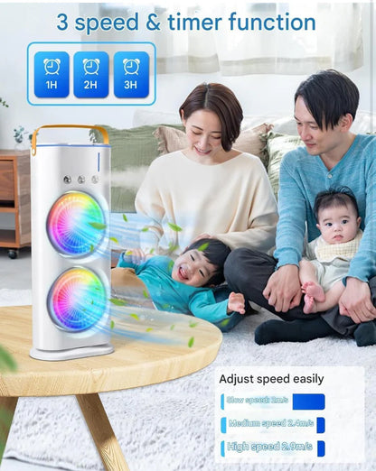 Portable Fan – Double Ended Spray Fan, Desk Fan with Mist Spray,